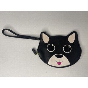 Betsey Johnson Luv Puppy Dog Wristlet Black Small Purse Bag Cat